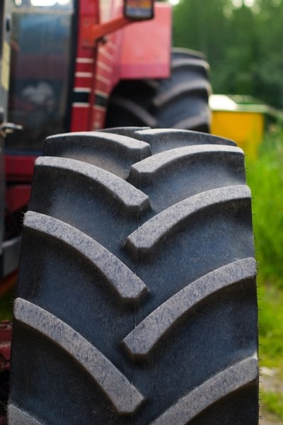 Tractor tire up close