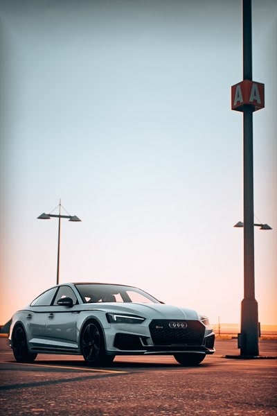 White Audi Parked