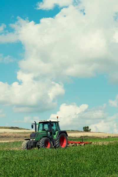 Tractor on farm